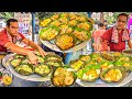 Bhubaneswar Famous Breakfast Dahi Bara Aloo Dum Ghugni Chat Making Rs 30 Only L Odisha Food Tour