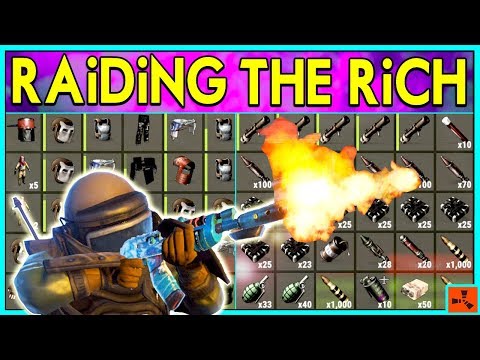 Rust RAiDiNG RiCH BASES - EXPLOIT RAID LOOT - Wealthy Raids + PvP Plays (Rust Modded Raids)