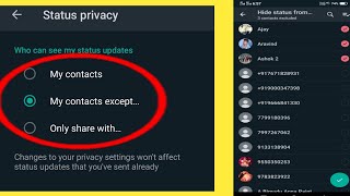 How To Hide Whatsapp status with some selected con