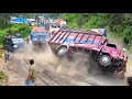 KECELAKAAN TRUK TERBALIK Mobil Terbalik Dan Mobil Jumping Di Tanjakan