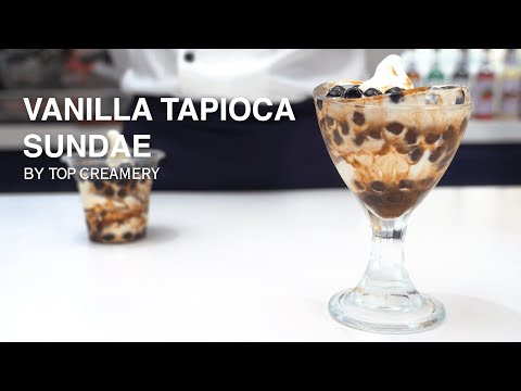 It's Time to Try Boba Ice Cream! | How to make Vanilla Tapioca Sundae | TOP Creamery