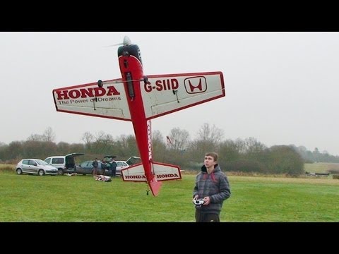 RC DLE 55cc WILD HARE SUKHOI SU 26 PROP HANGING PRACTICE - DEANO CMAC - 2013