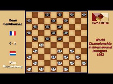 Wim Roozenburg (NLD) - René Fankhauser (FRA). Draughts World Championship. 1952.