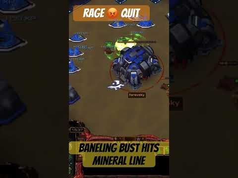 Baneling bust on mineral line. Rage 😡 Quit. #starcraft2 #starcraft #strategygames #starcraftii