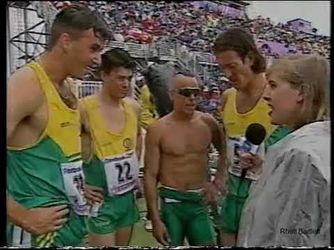 Australia 4x400m interview at 1994 Commonwealth Games.