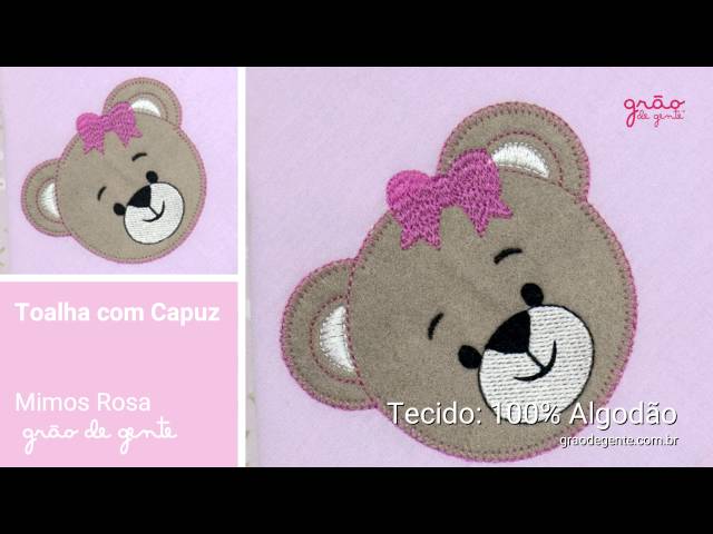 Toalha com Capuz Mimos Rosa | Ref: 54244
