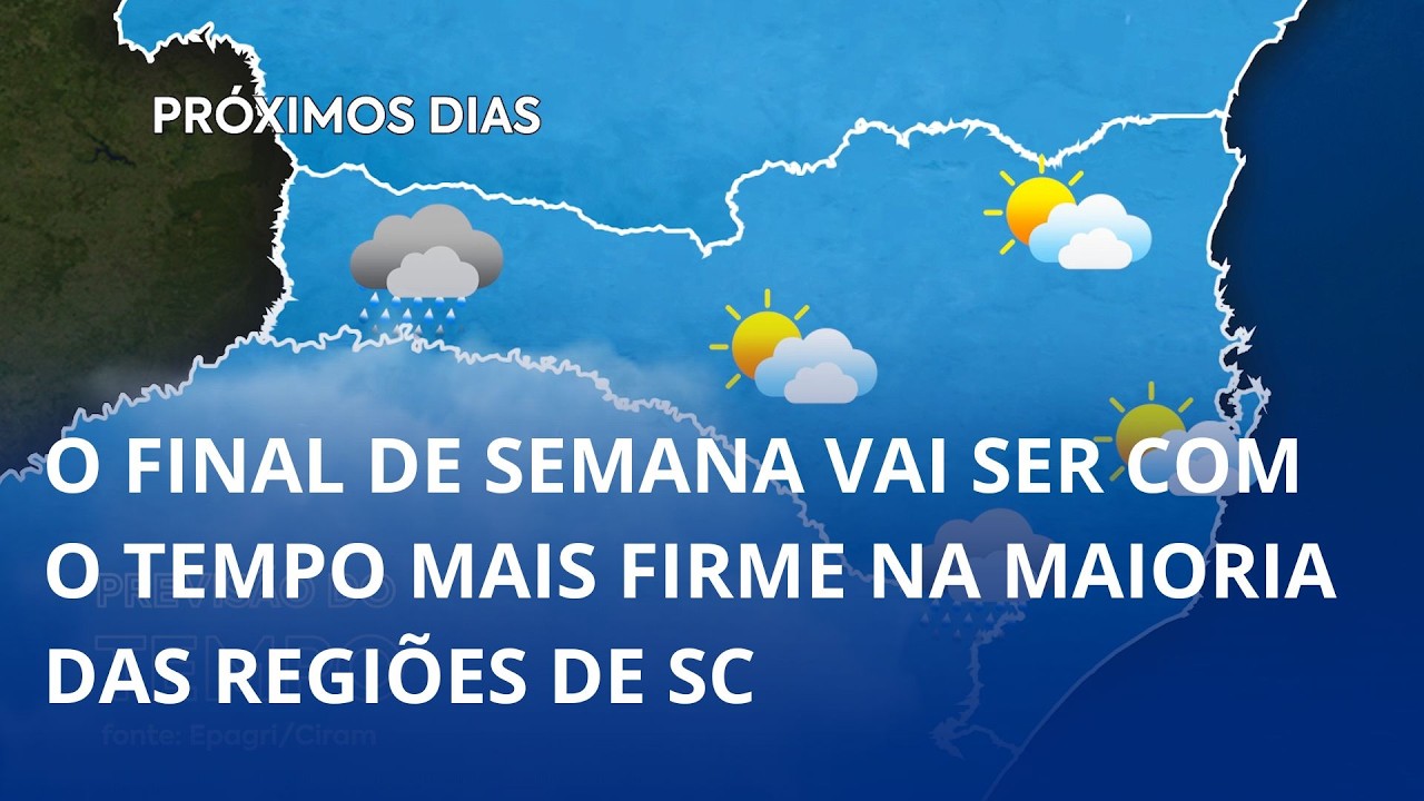 O final de semana vai ser com o tempo mais firme na maioria das regiões de SC