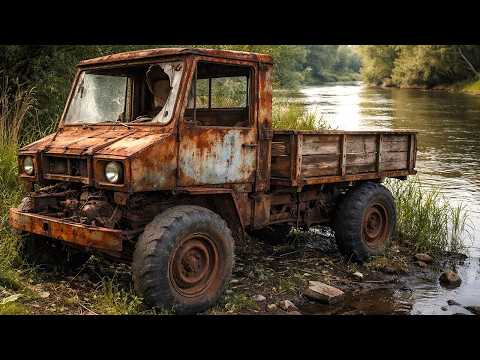 Restoring an Abandoned 4-Wheel Farm Truck Left by the River for Many Years After a Severe Accident