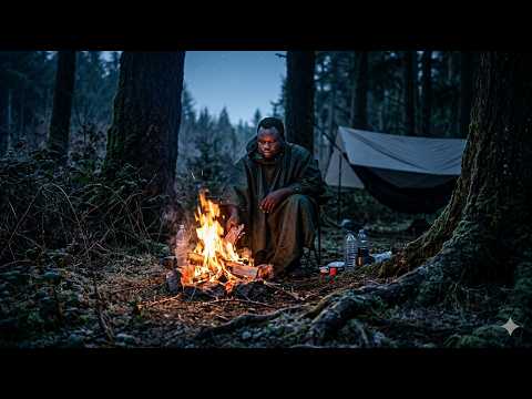 ALONE IN WILD :SOLO BUSHCRAFT CAMPING IN THE WILD AND COOKING
