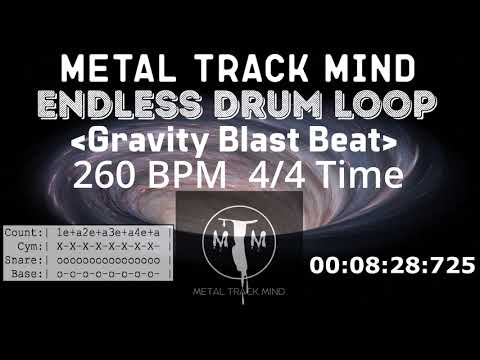 Endless Gravity Blast Beat Drum Loop 4/4 Time 260 BPM