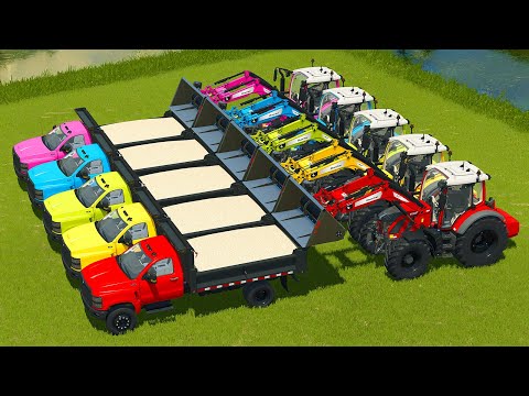 HARVESTING AND TRANSPORTING RICE WITH FENDT TRACTORS - Farming Simulator 25