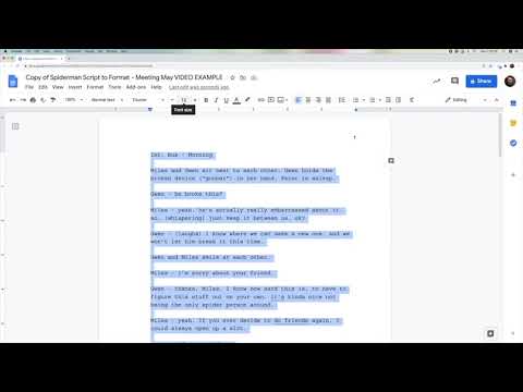 How to Format a Hollywood Script in Google Docs