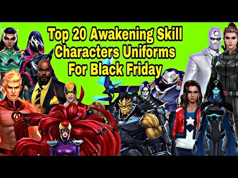 Awakening Skill And Transcend Characters Top 20 Uniforms For Black Friday 2021 - Marvel Future Fight