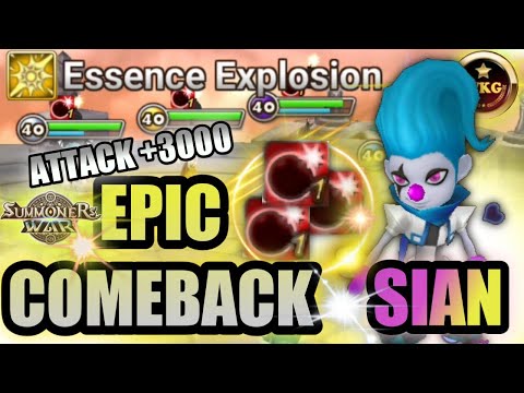 ATTACK +3000 SIAN WON 1 VS 4 - Summoners War
