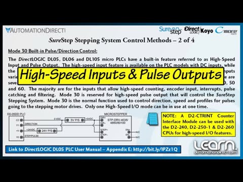 DirectLOGIC Motion Control: SureStep Stepper Control Methods (Part 2 of 8) from AutomationDirect