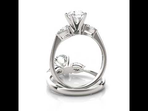 Pear shaped 3 stone engagement ring, X50309-E