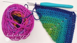 Crochet SOLID Granny Shawl Triangle Motif (Super Easy Beginners Tutorial!)