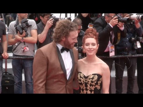 TJ Miller and his wife Kate Gorney kiss on the red carpet for the Premiere of Wonderstruck in Cannes