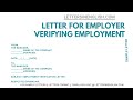 Confirmation Letter of Employment Sample  – Verification Letter Sample