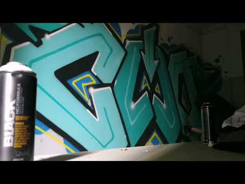 clio graff. full-color graffiti piece with montana black and dominopaint spraycans