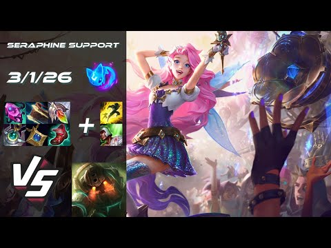 SUPPORT Seraphine vs Nautilus - EU Challenger Patch 14.16
