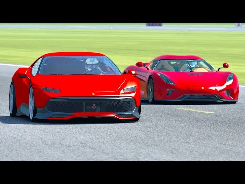 Ferrari Deborah vs Koenigsegg Regera at Top Gear Track