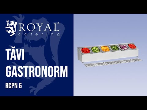 video - Tăvi Gastronorm - Incl 6 1/6 Recipiente Gastronorm cu capace