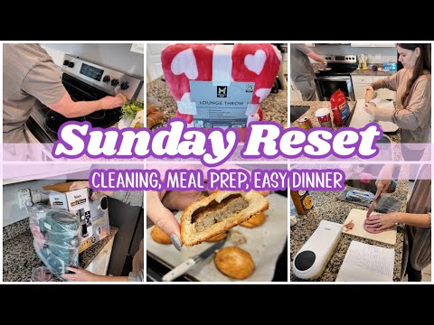 Sunday Reset Clean With Me | Mom Life, Meal Prep & Dinner