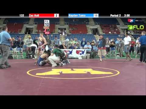 Junior 132 - Zac Hall (Michigan) vs. Hayden Tuma (Idaho)