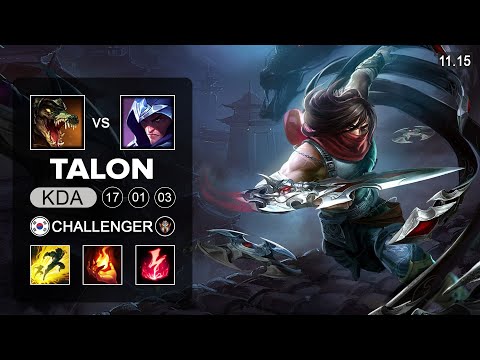 Talon Mid vs Renekton - KR Challenger Patch 11.15