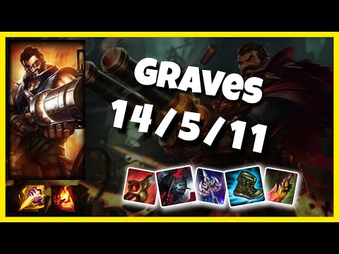 NA Challenger Graves JUNGLE (14/5/11) vs NIDALEE Gameplay Replay - Patch 10.20
