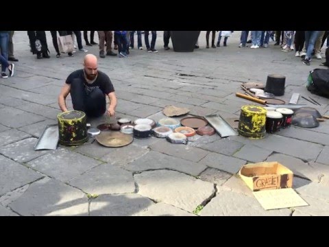 DARIO ROSSI DRUMMER -full set- Firenze, Piazza della republica 09-04-16