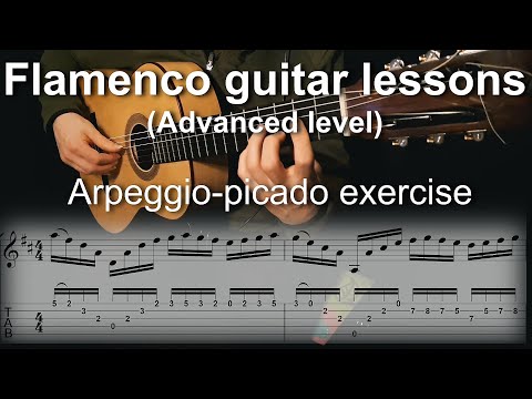 Flamenco guitar lessons - Advanced level - Arpeggio-picado exercise