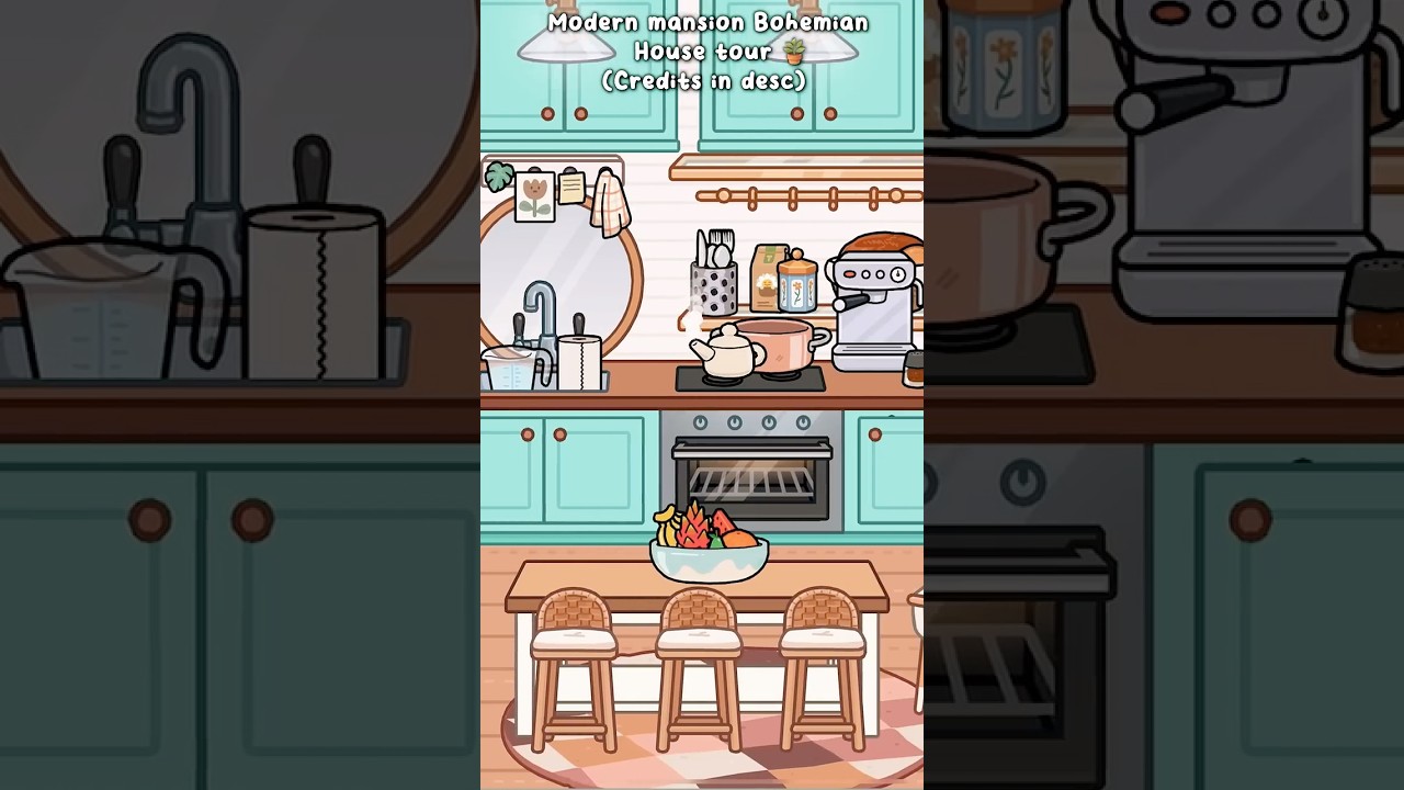 Modern mansion bohemian house tour 🪴 (dont mind the cropped text 😭) #shorts #tocalifeworld #fyp