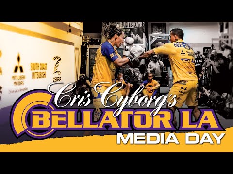 Cris Cyborg Spars Man at Bellator 238 Media Open Workout ahead of Julia Budd Bellator LA fight