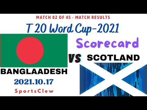 Bangladesh vs Scotland Scorecard | T20 World cup 2021 | Match 2 of 45 @ Al Amerat Cricket Stadium