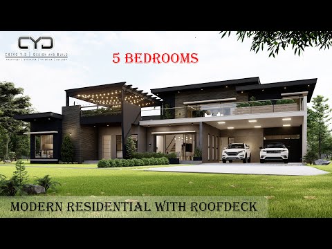 Project #39: A 5-BEDROOM MODERN HOUSE DESIGN with ROOFDECK  | House Tour |