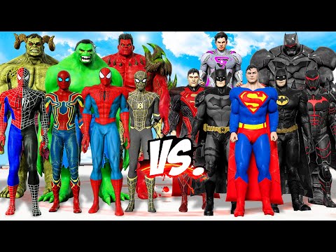 TEAM SPIDER-MAN & TEAM HULK vs TEAM SUPERMAN & TEAM BATMAN - EPIC SUPERHEROES WAR