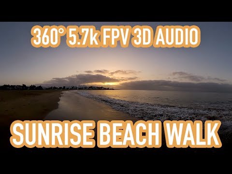 Best VR 360° Video Relaxation Sunrise Beach Walk Lanzarote FPV