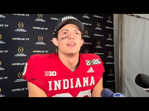 Indiana wide receiver Charlie Becker postgame media interview after National Championship victory 