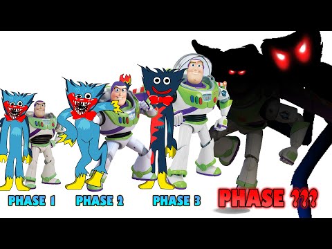 FNF comparison Battle Poppy Playtime Huggy Wuggy & VS Buzz Lightyear -ALL Phases of FNF Animation