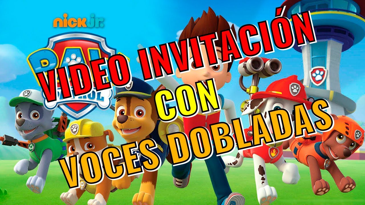 🥇 Invitación de cumpleaños de Paw Patrol | Personalizada | Doblada | Tarjeta de cumpleaños