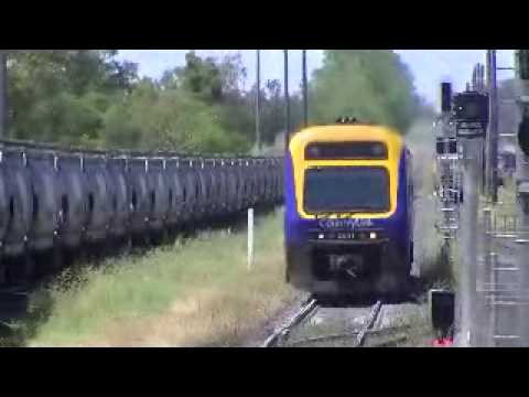 Countrylink's Moree Xplorer meets with Armidale Xplorer at Werris Creek