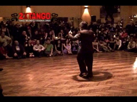  Nancy Louzan  and  Damian Ignacio Eselevsky Esell  are  dancing  to  the  tango  "  Ninguna  "