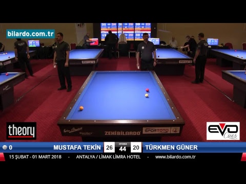 MUSTAFA TEKİN & TÜRKMEN GÜNER Bilardo Maçı - 2018 VETERANLAR 1.ETAP -1. Tur