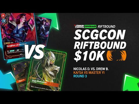 SCG CON Vegas Riftbound $10K | Round 3 Game 2 Kai'Sa vs. Master Yi | Nicolas D. vs. Drew B.
