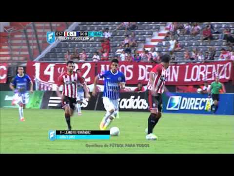 Gol de Fernández. Estudiantes 0 - Godoy Cruz 1. Fecha 2. Primera División 2015. FPT.