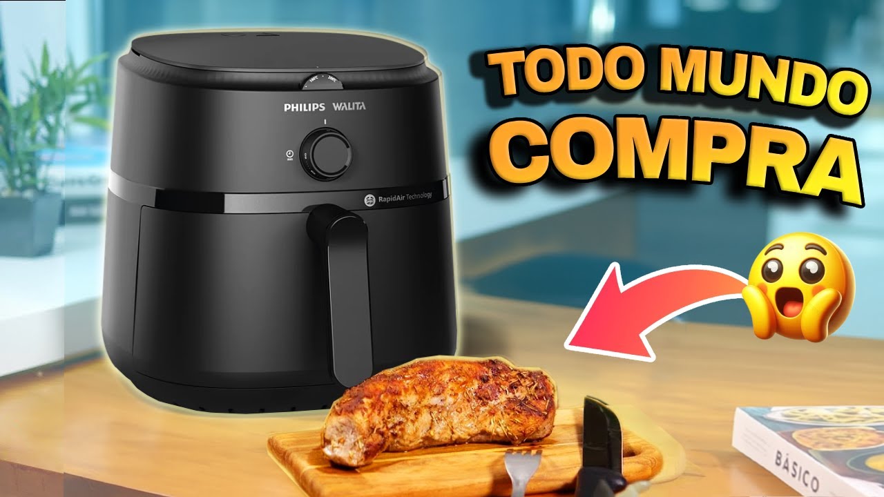 Miniatura da avaliação em vídeo de Assadeira Air Fryer Philips Walita Preto