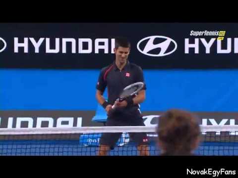 Novak Djokovic -  Ana throws him with a ball ( very funny moment )