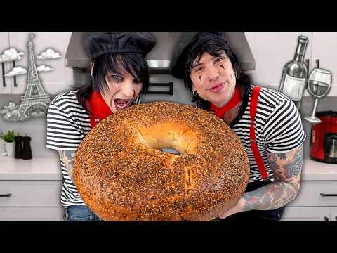Trying the WORLD'S BIGGEST BAGEL! w/Johnnie